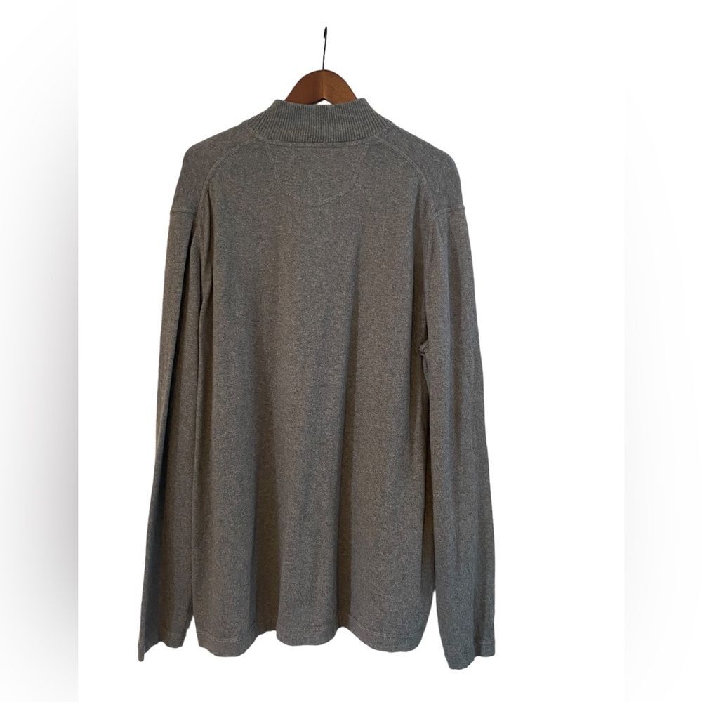 Eddie Bauer Wool Blend Quarter Zip Sweater 2XL Tall Gray Mens Casual Cotton - Picture 2 of 5